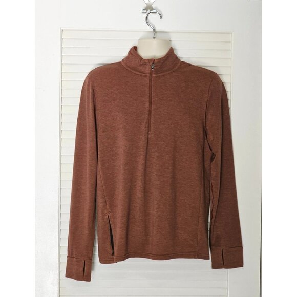 Prana Men's Brown Altitude Tracker 1/4 Zip Top Long Sleeve Size Small 1809 - Picture 2 of 13